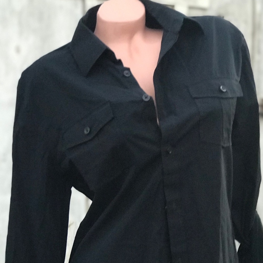 BIFL vintage Murano Italian black dress shirt career wedding classy date club